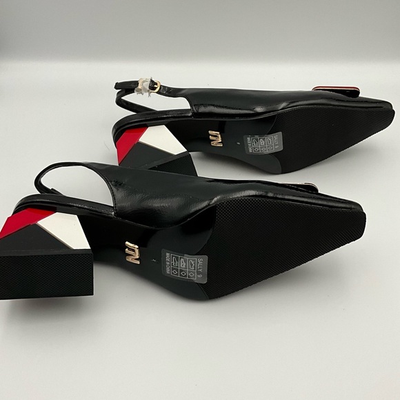 Ninety Union Heels Size 9 Red, White & Black 2.5” Block Heel Slingback - Picture 6 of 6